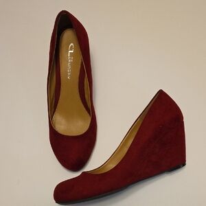 CL by Laundry Red Wedge Shoes